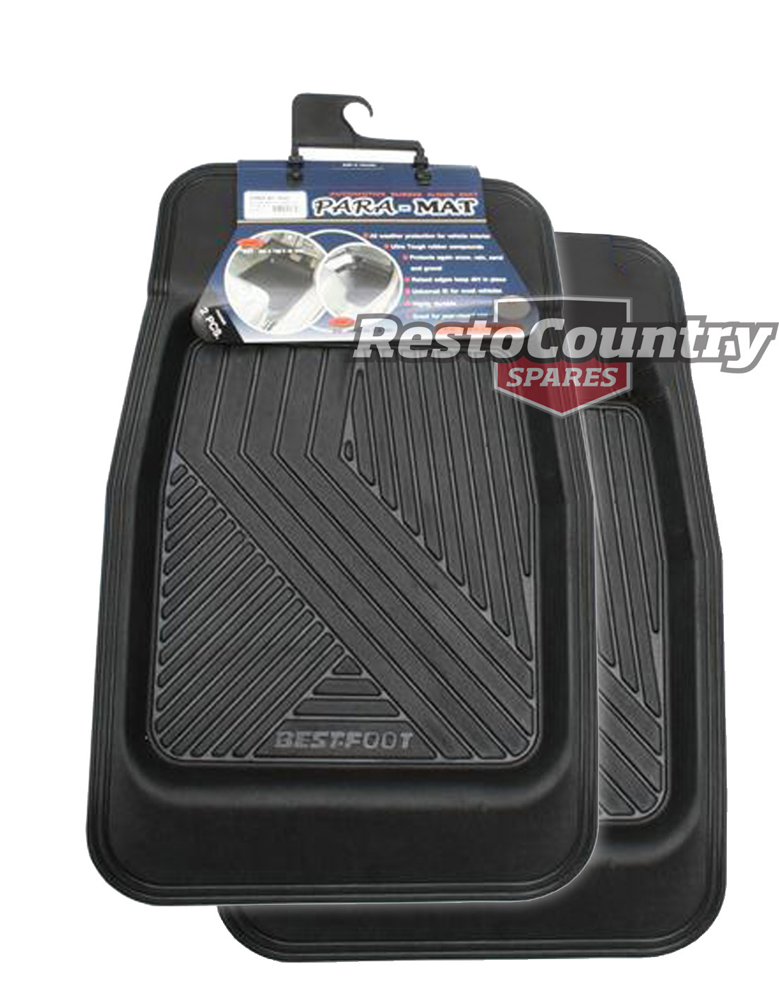 Universal Tuff Rubber Floor Mats Front X2 Car 4wd Quality