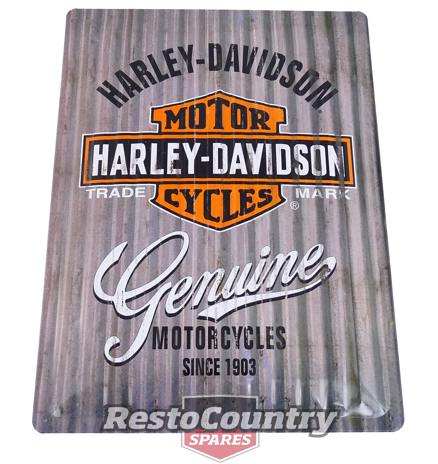 Harley Davidson Metal Wall Retro Embossed Tin Sign 30x40 