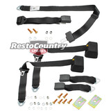 Ford Rear Belt Set x3 BLACK LEFT + CENTRE + RIGHT XD XE XF ZJ ZK ZL Aus Made ADR