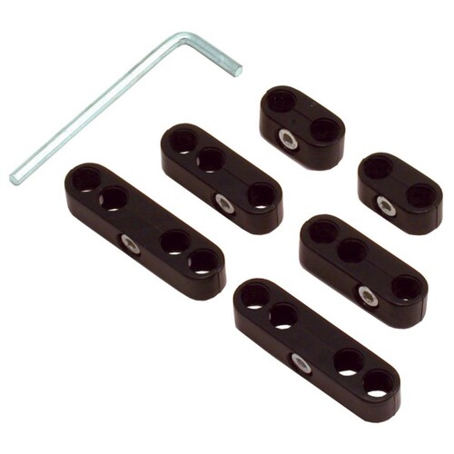 Spark Plug Ignition Lead Wire Separators Pro Style V8 Black set 7+8mm leads