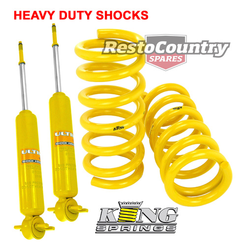 Holden Coil KING Spring + H/DShock HQ HJ HX HZ Sed Coupe V8 FRONT Super Low 50mm