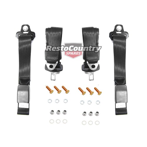 Toyota Landcruiser Front LAP SASH Seat Belt PAIR Black Adjustable J40 J50